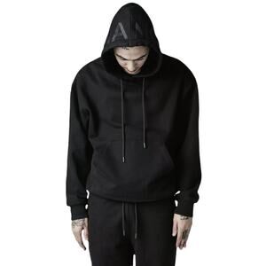 Change Of Heart Heavyweight Black Embroidered Hoodie-M